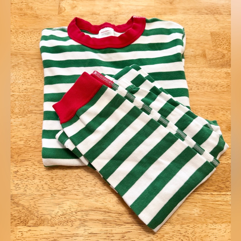 Striped Green and Red Kids Pajamas